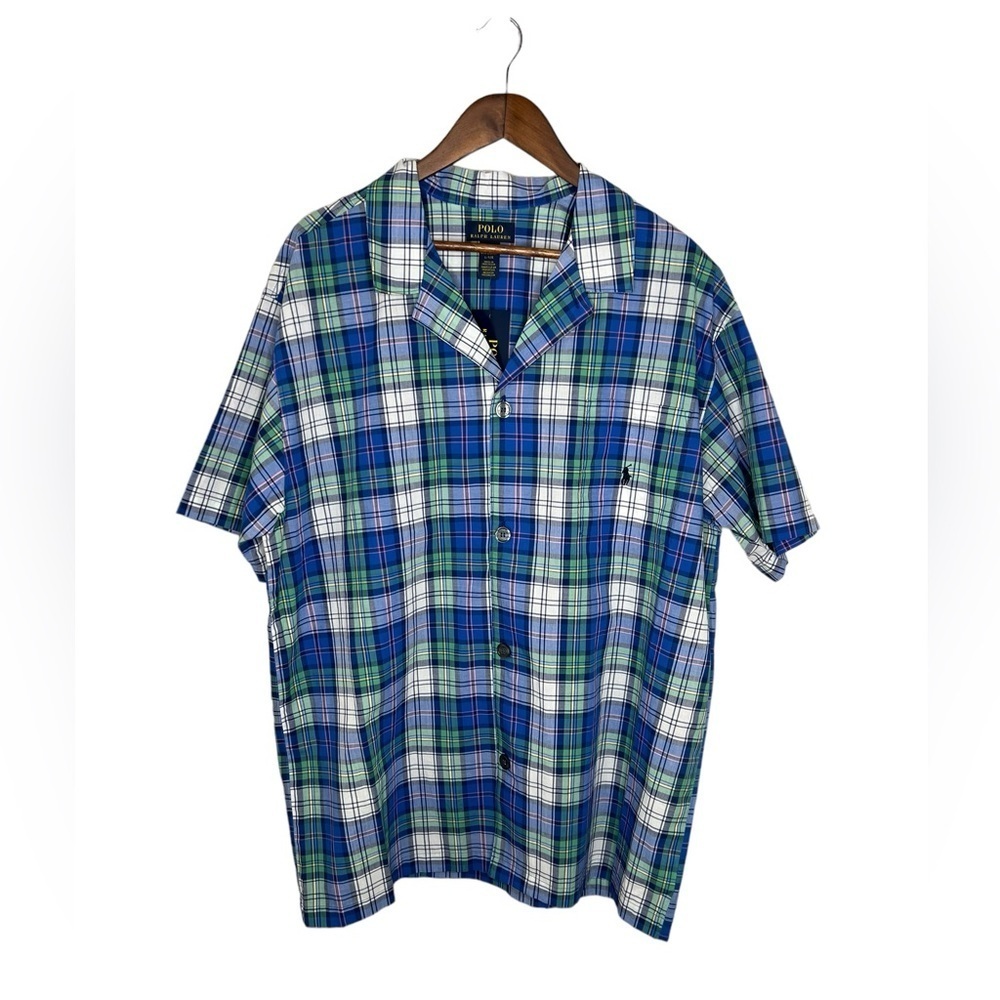 Polo Ralph Lauren Men’s Short Sleeve Button Plaid Pajama Top